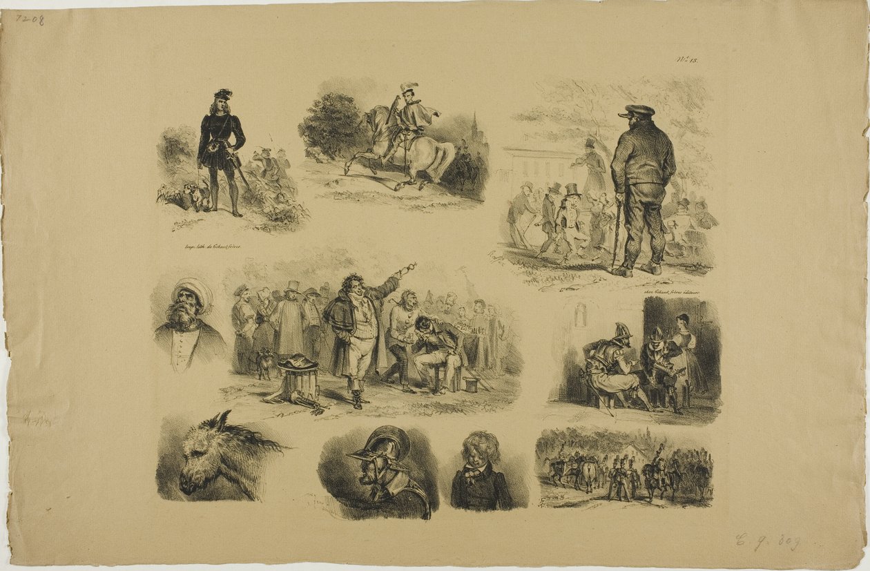 Hoja de bocetos de Denis Auguste Marie Raffet