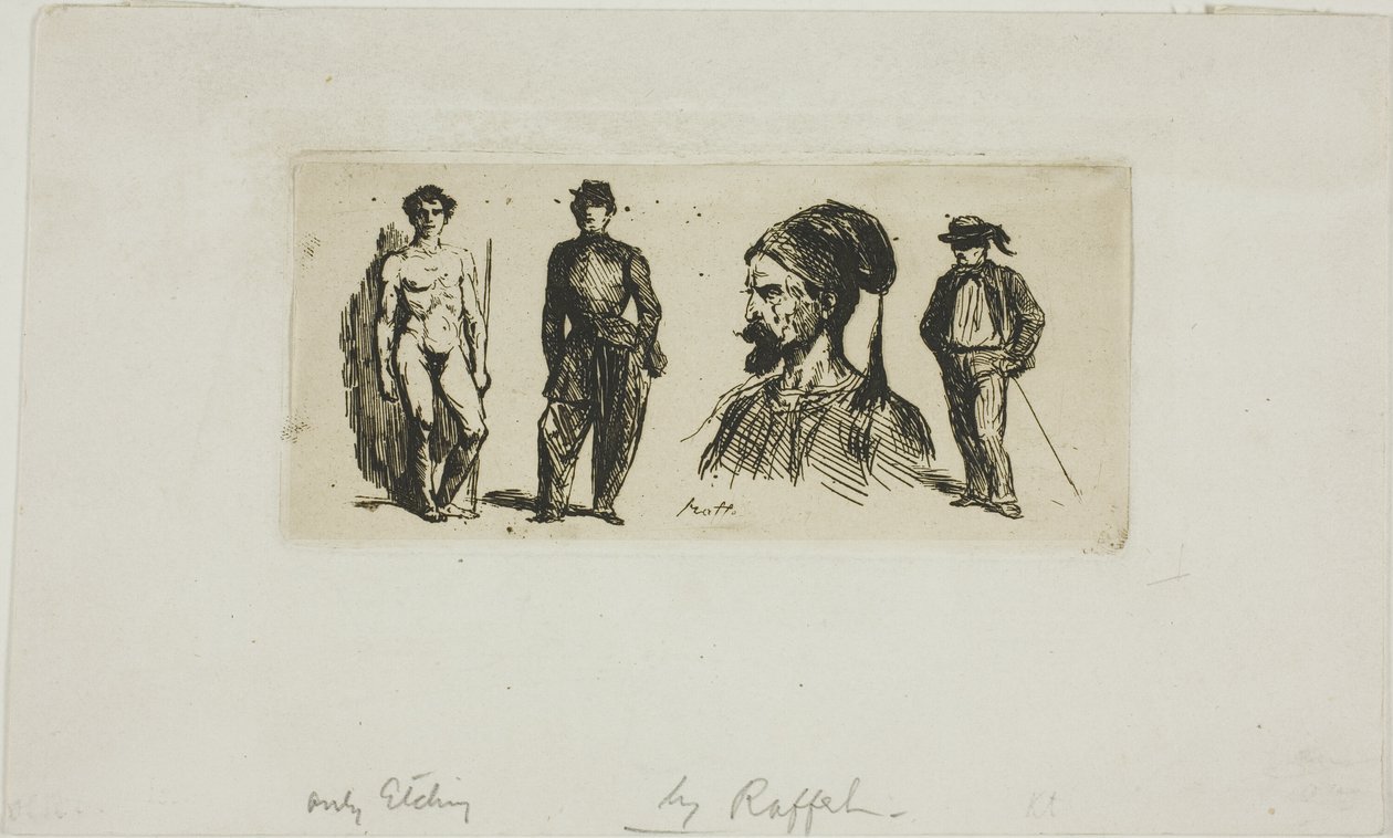 Hoja de bocetos de Denis Auguste Marie Raffet