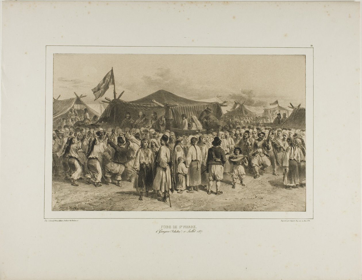 Feria de San Pedro, Giourjevo, Valaquia, 11 de julio de 1837 de Denis Auguste Marie Raffet