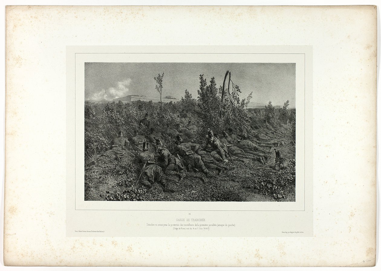 Guardia de trinchera, de Souvenirs d’Italie: Expédition de Rome de Denis Auguste Marie Raffet