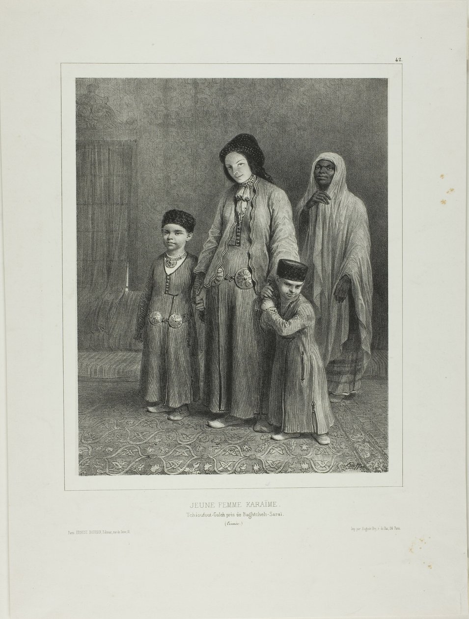 Joven mujer Karaïme, Tchioufout-Galech, cerca de Baghtcheh-Saraï, Crimea de Denis Auguste Marie Raffet