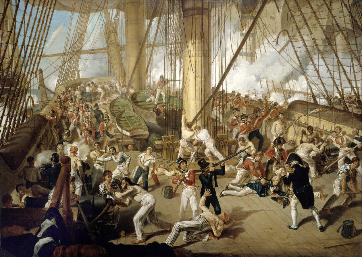 La caída de Horatio Nelson (1758-1805), en la batalla de Trafalgar, el 21 de octubre de Denis Dighton