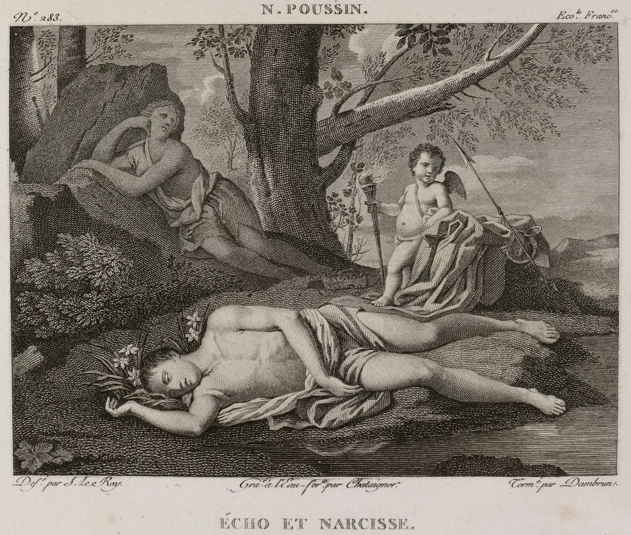 Denis-Sébastien Leroy, Chataigner y Dambrun - Eco y Narciso, según Nicolas Poussin - 1802-1815 de Denis Sebastien Leroy