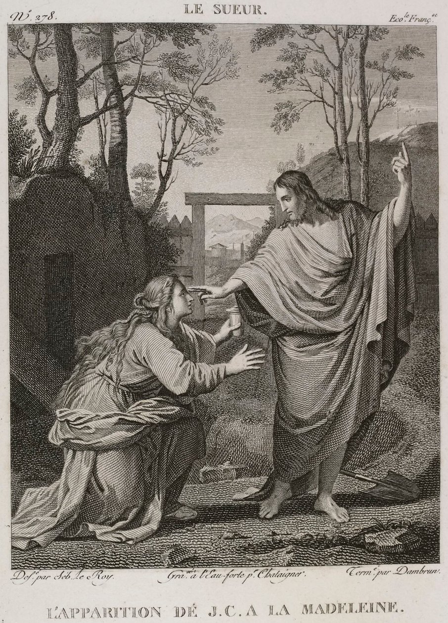 Denis-Sébastien Leroy, Chataigner y Dambrun - La Aparición de Jesucristo a la Magdalena, según Eustache Le Sueur - 1802-1815 de Denis Sebastien Leroy