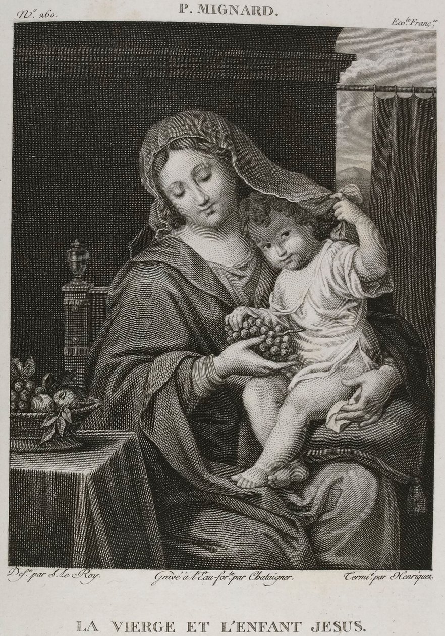 Denis-Sébastien Leroy, Chataigner y Henriquez - La Virgen con el Niño Jesús, según Pierre Mignard - 1802-1815 de Denis Sebastien Leroy