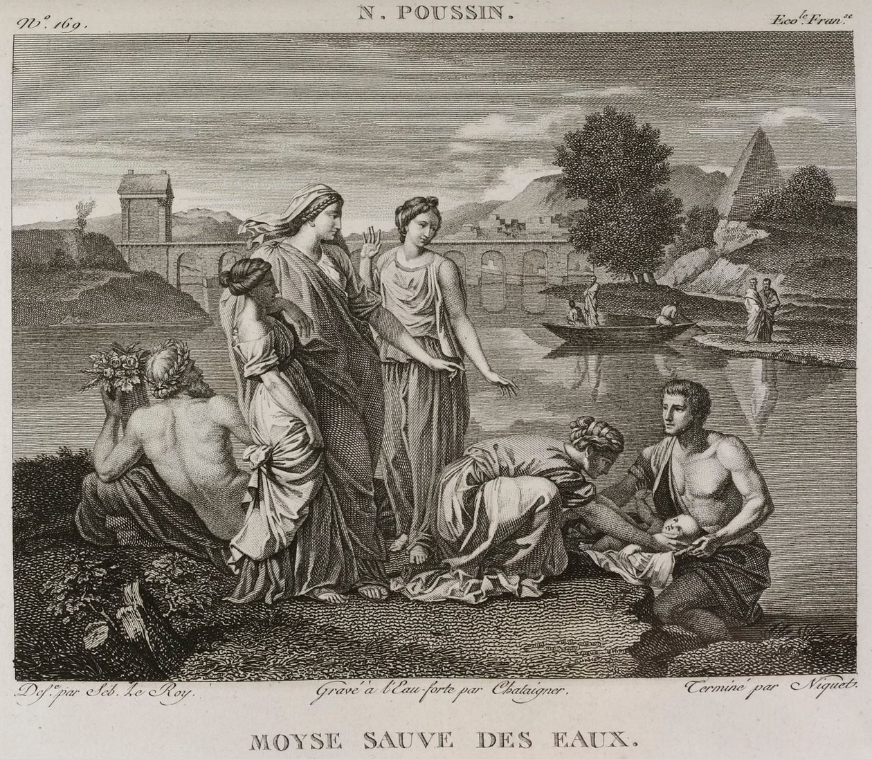 Denis-Sébastien Leroy, Chataigner y Niquet - Moisés salvado de las aguas, según Nicolas Poussin - 1802-1815 de Denis Sebastien Leroy