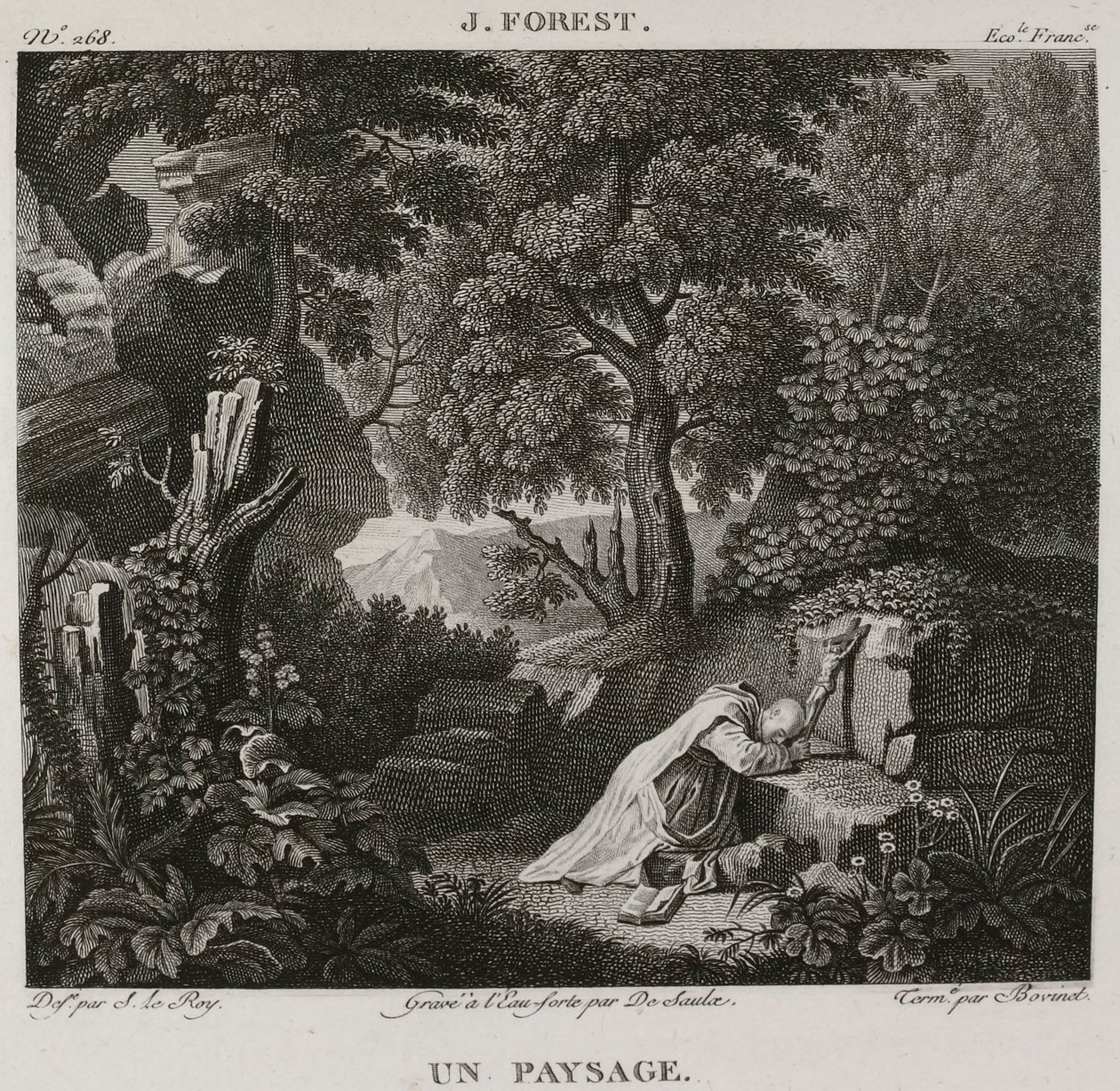 Denis-Sébastien Leroy, De Saulx et Bovinet - Un paisaje, según Jean-Baptiste Forest - 1802-1815 de Denis Sebastien Leroy