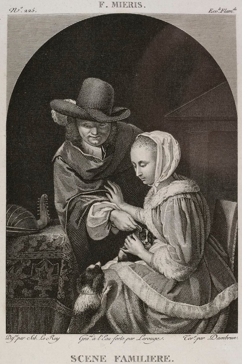 Denis-Sébastien Leroy, Lerouge y Dambrun - Escena familiar, según Frans van Mieris el Viejo - 1802-1815 de Denis Sebastien Leroy
