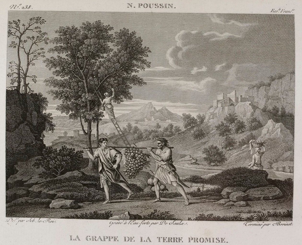 Denis-Sébastien Leroy, Saulx y Bovinet - La uva de la tierra prometida, según Nicolas Poussin - 1802-1815 de Denis Sebastien Leroy