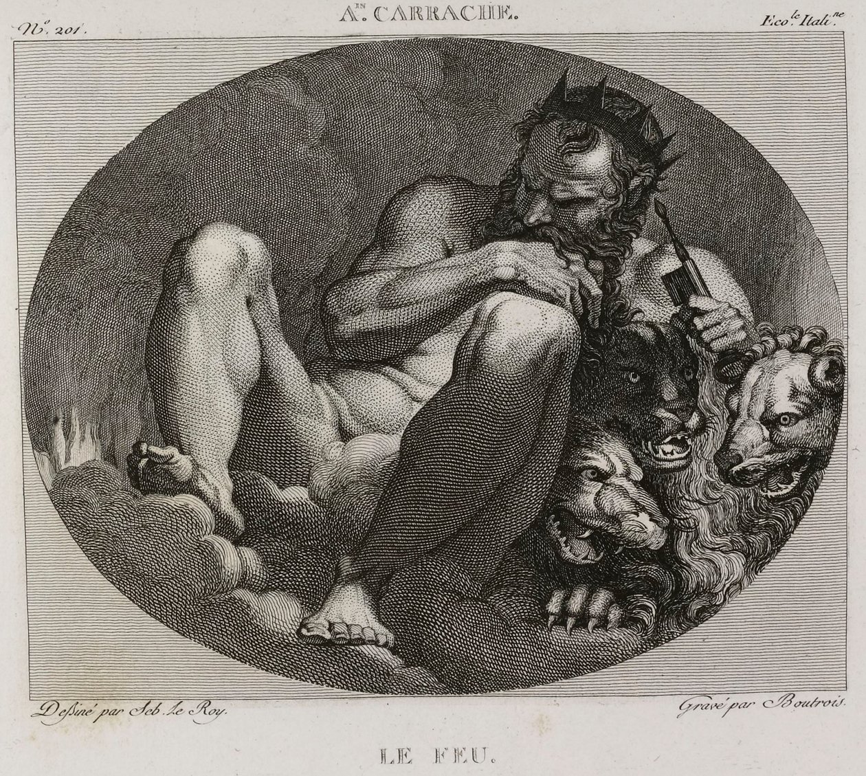 Denis-Sébastien Leroy et Boutrois - Fuego, según Annibale Carrache - 1802-1815 de Denis Sebastien Leroy