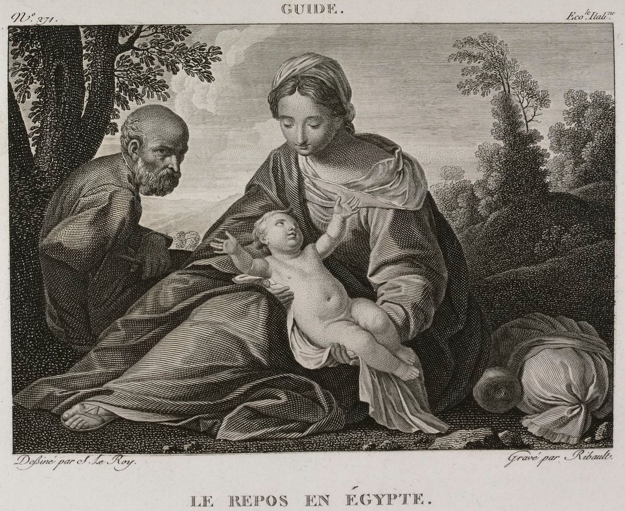 Denis-Sébastien Leroy et Ribault - El descanso en Egipto, según Guido Reni - 1802-1815 de Denis Sebastien Leroy