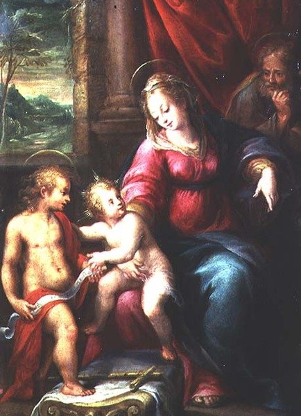 Madonna y Niño con San Juan Bautista de Denis Calvaert