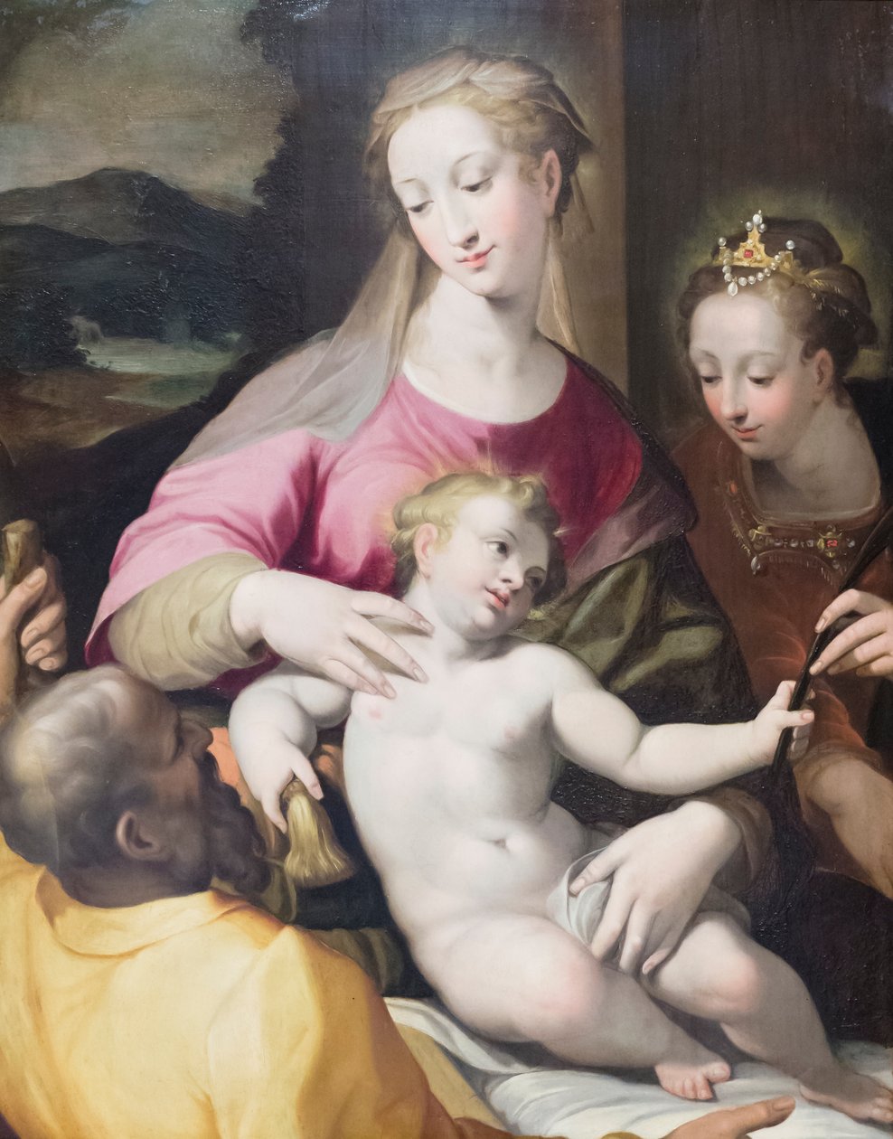 El matrimonio místico de Santa Catalina de Denys Calvaert or Calvart