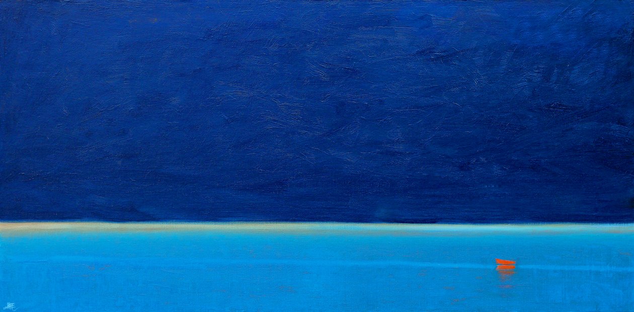 El barco rojo, 2012 (Óleo sobre lienzo) de Derek Hare