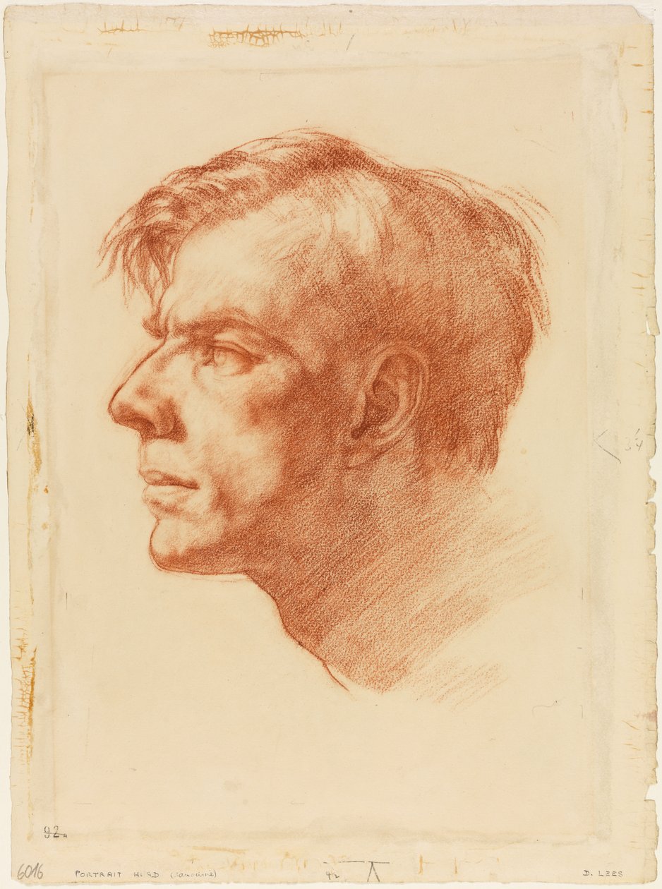 Retrato de John Fothergill, c.1907 (sanguina sobre papel) de Derwent Lees