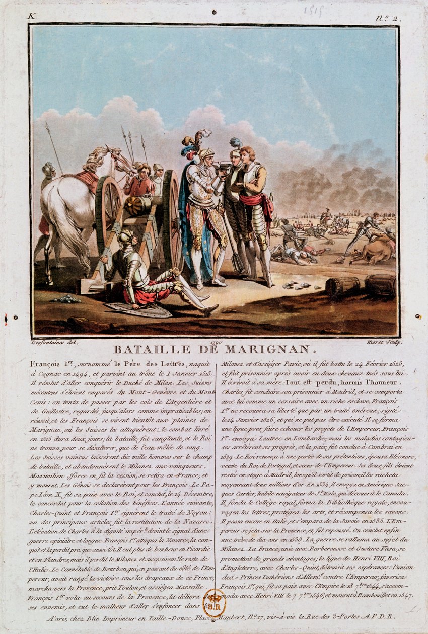 Episodio de la Batalla de Marignano, 14 de septiembre de 1515, 1790 de Desfontaines