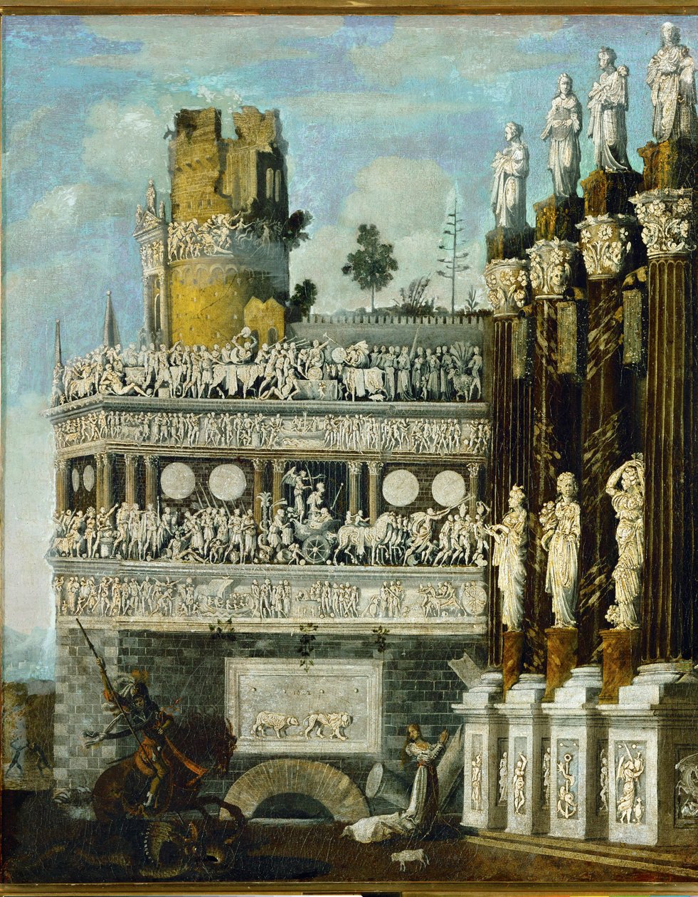 "Arquitectura imaginaria" (óleo sobre lienzo) de Desiderio Monsu