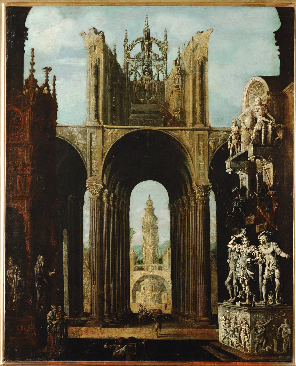 Arquitectura imaginaria (óleo sobre lienzo) de Desiderio Monsu