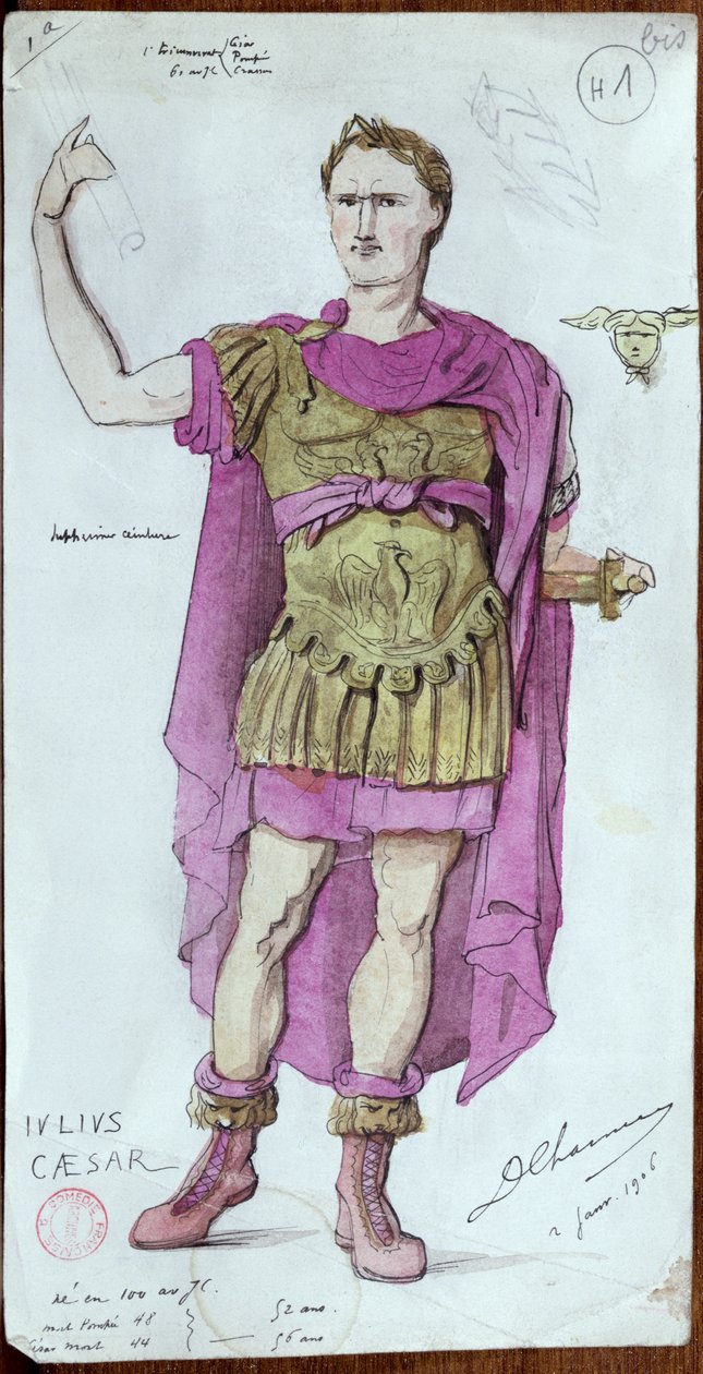 Diseño de vestuario para Julio César de 