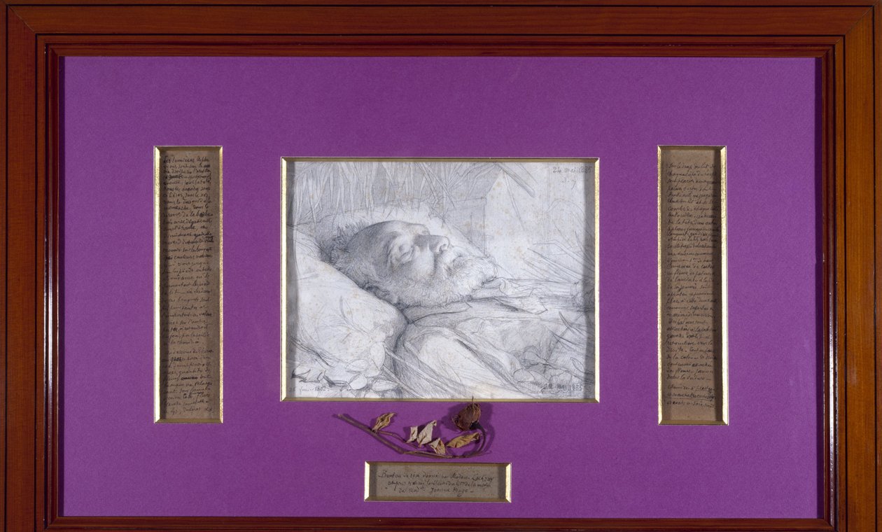 Victor Hugo en su lecho de muerte, hacia 1885 (óleo sobre madera) de Desire Francois Laugee