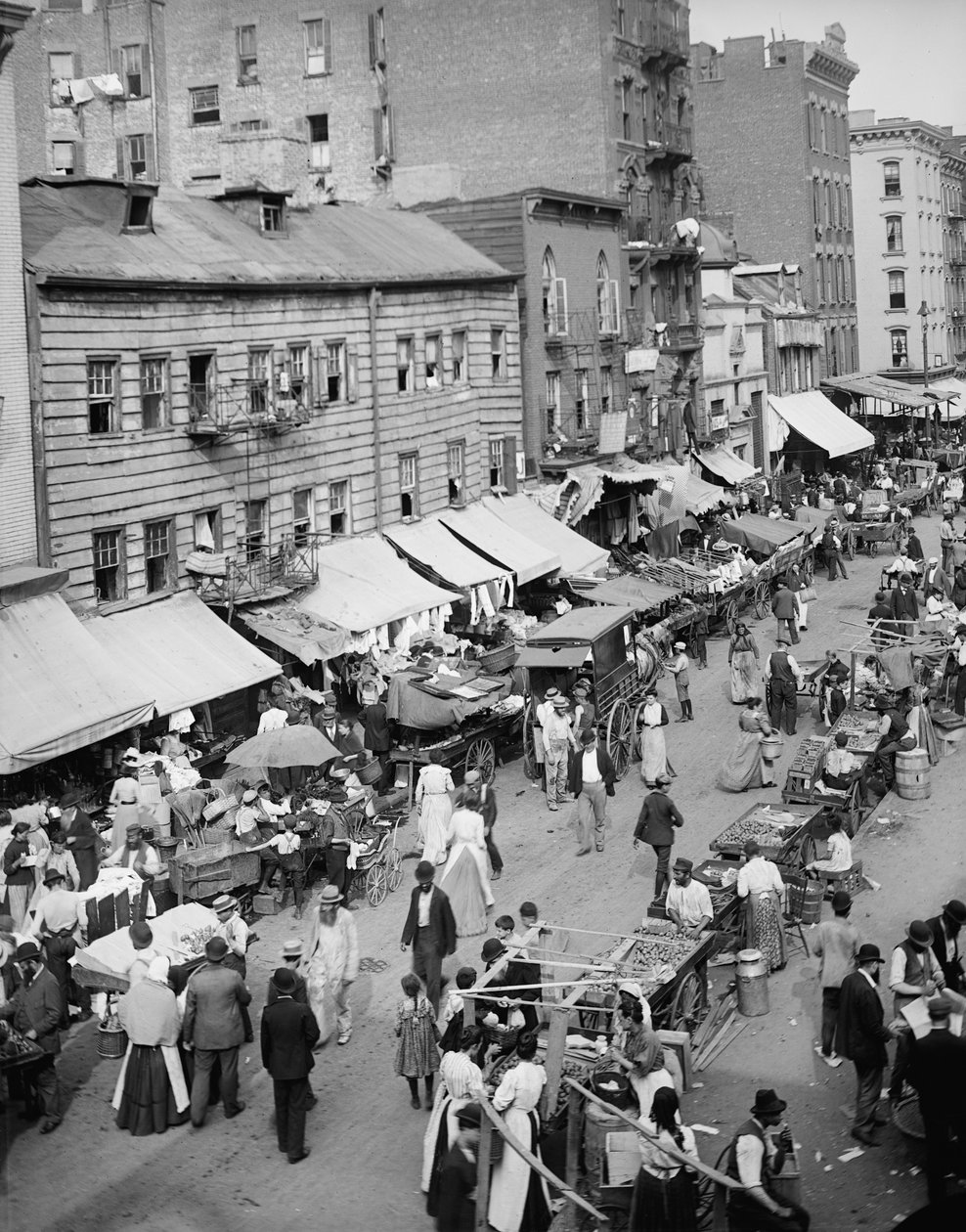Mercado judío en el East Side, Nueva York, N.Y., c.1890-1901 de Detroit Publishing Co.