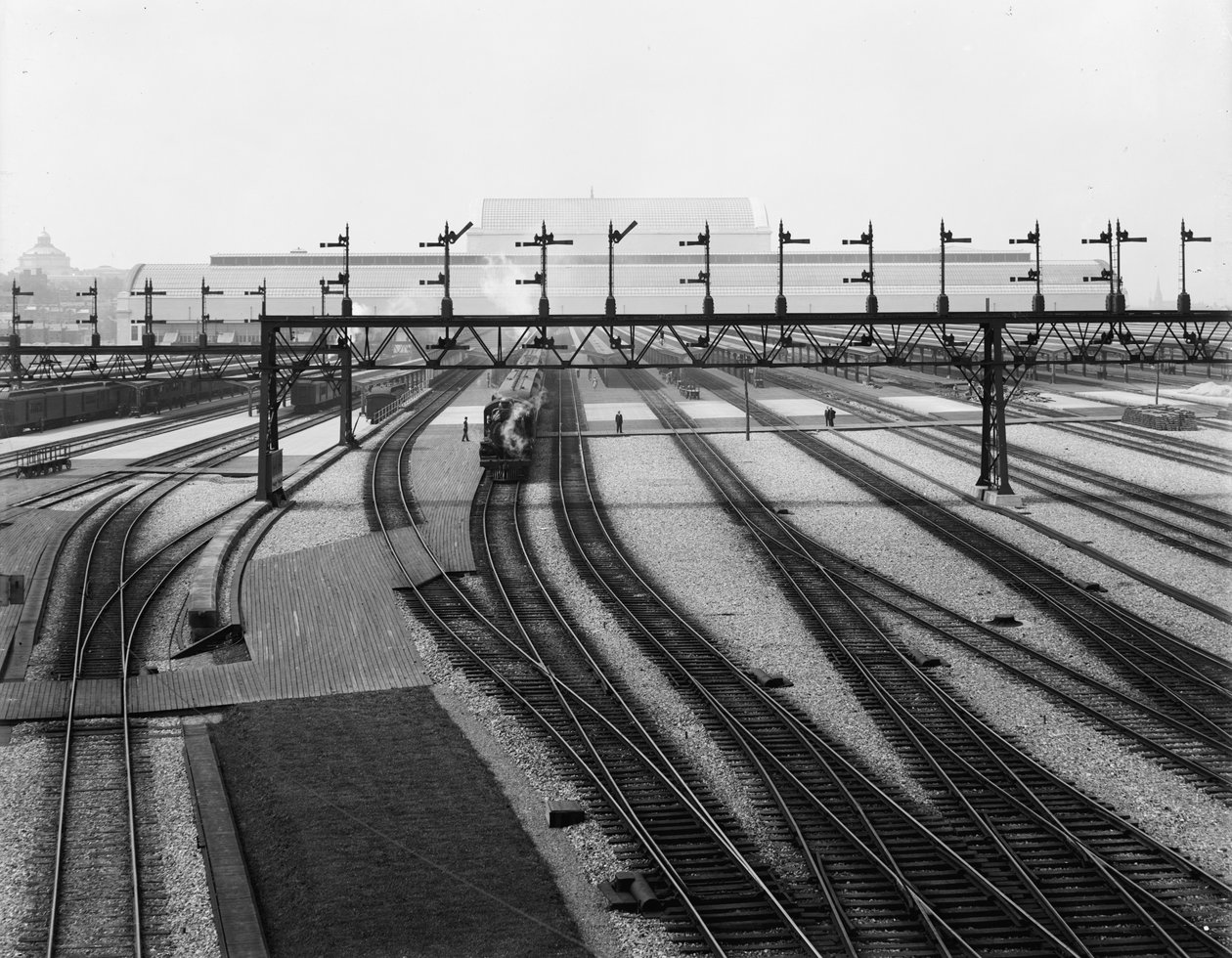 Patios de maniobras, Union Station, Washington, D.C., c.1907-10 de Detroit Publishing Co.