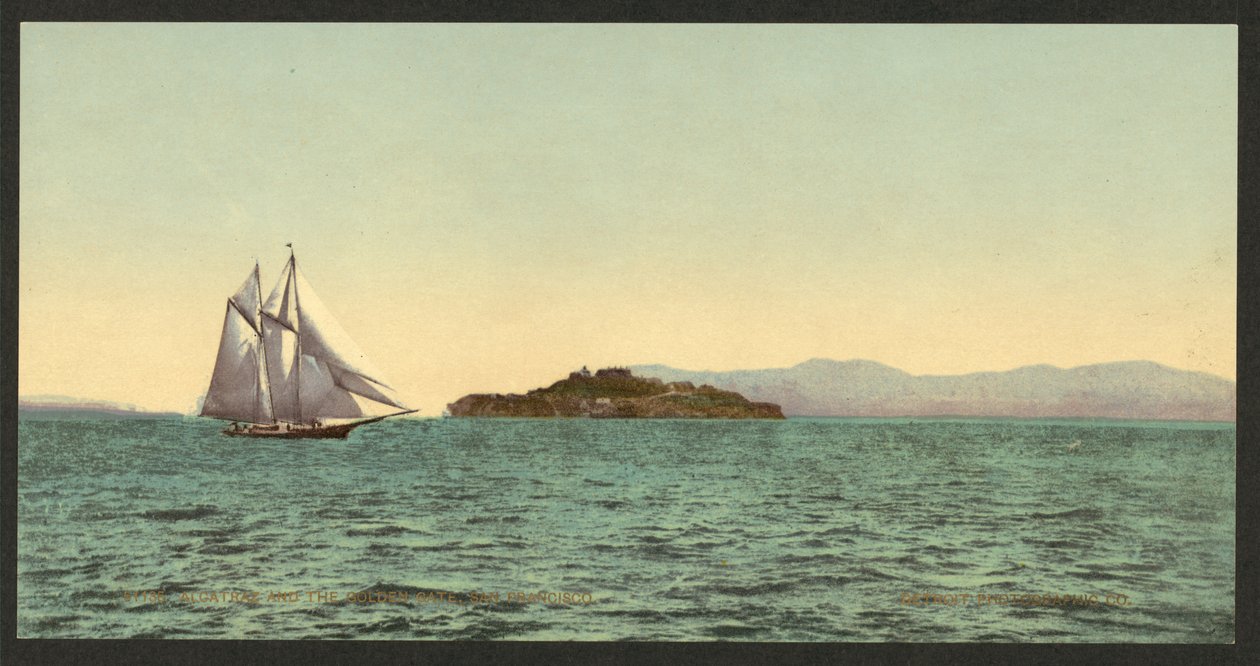 Alcatraz y el Golden Gate, San Francisco de Detroit Photographic Co.