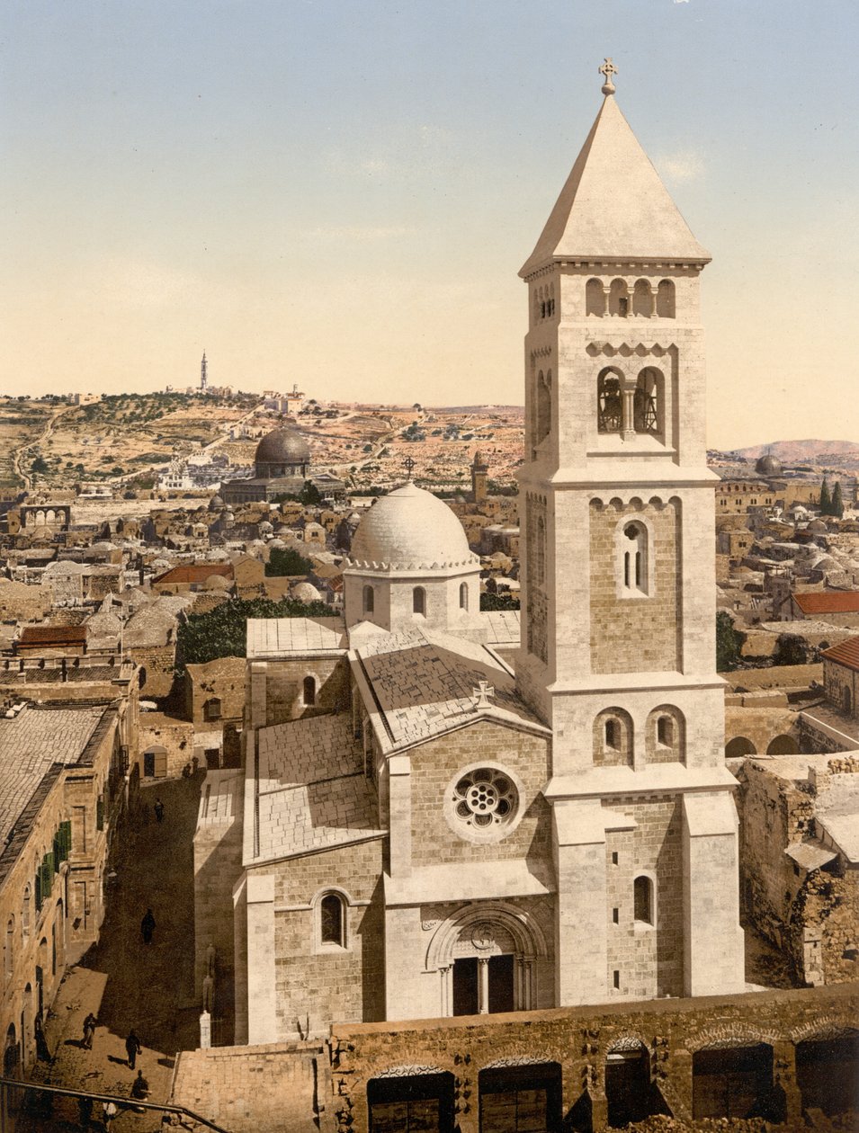 Iglesia de San Salvador, Jerusalén, Tierra Santa, c.1890-c.1900 (impresión fotocromática) de Detroit Photographic Co.