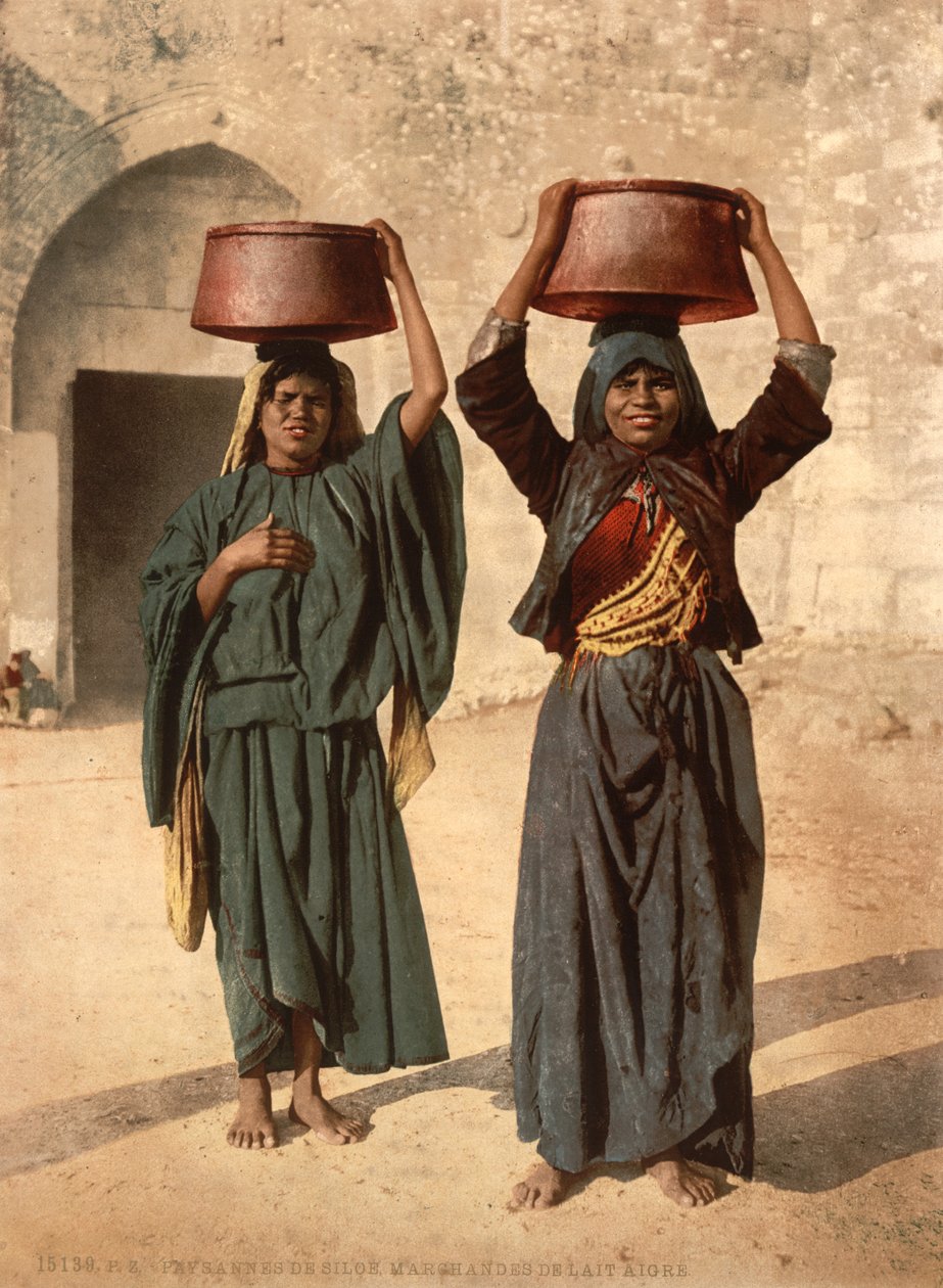 Vendedoras de Leche de Siloé, Tierra Santa, c.1890 de Detroit Photographic Co.