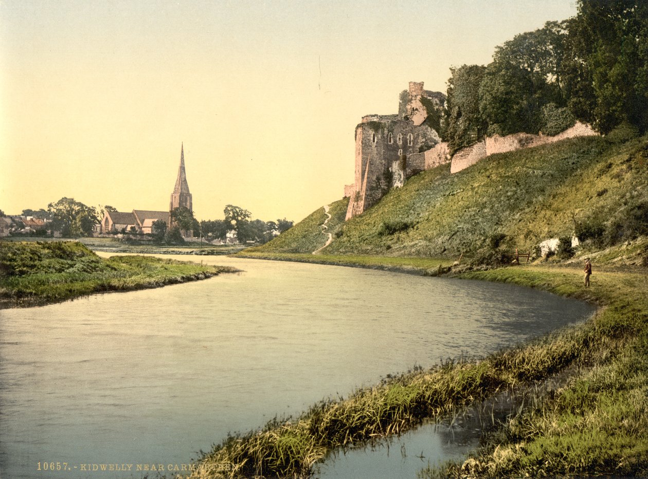 Kidwelly, Carmarthen, Gales, c.1890-1900 (impresión fotocroma) de Detroit Publishing Co.