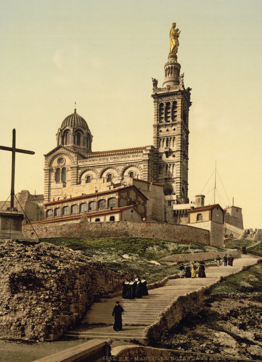 Notre Dame de la Garde, Marsella, Francia, hacia 1890-1900 (impresión fotocroma) de Detroit Publishing Co.