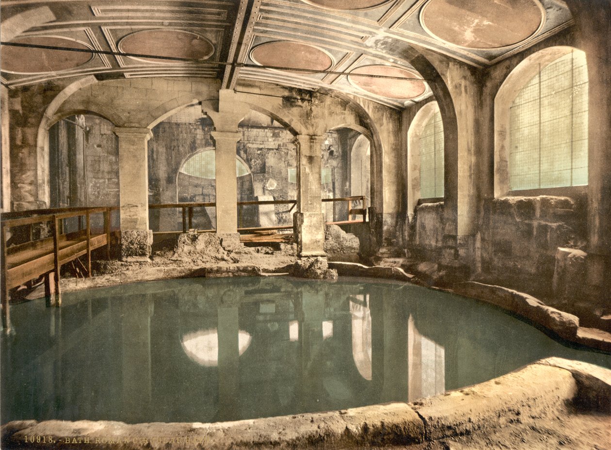 Roman Baths and Abbey, Circular Bath, Bath, c.1890-1900 (impresión fotocroma) de Detroit Publishing Co.