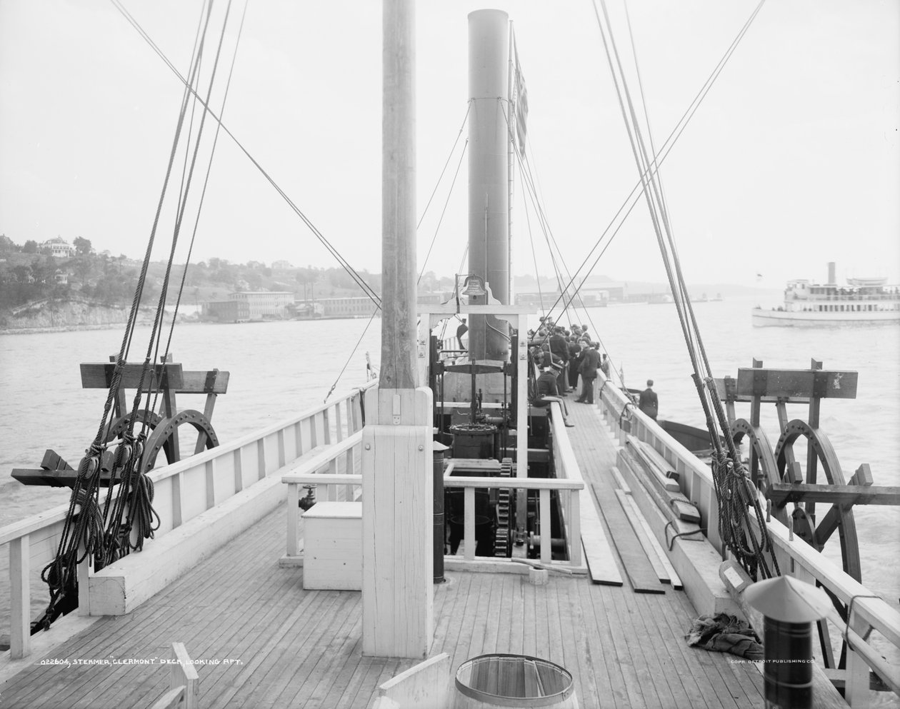 Vapor Clermont, cubierta, mirando hacia popa, 1909 de Detroit Publishing Co.