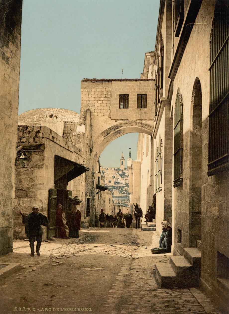 El Arco del Ecce Homo, Jerusalén, Tierra Santa, c.1890-1900 (impresión fotocroma) de Detroit Publishing Co.