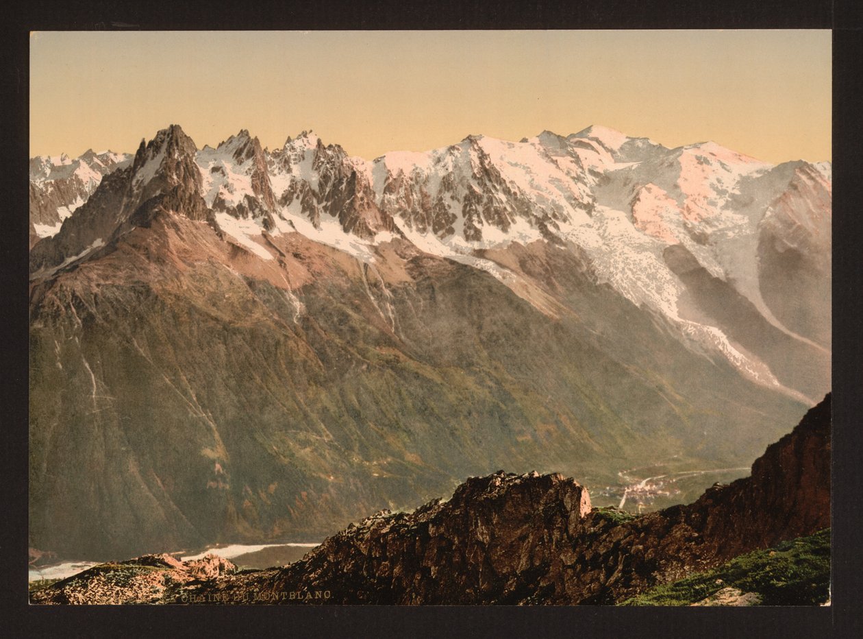 El valle de Chamonix desde la Aiguille du Floria, valle de Chamonix, Francia, c.1890-1900 (impresión fotocroma) de Detroit Publishing Co.