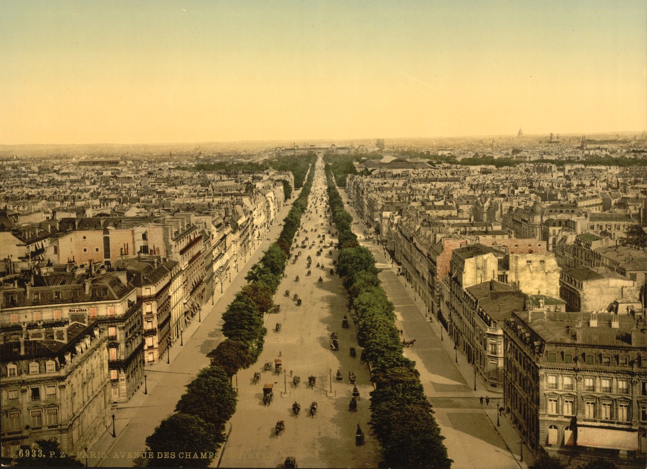 Avenida de los Campos Elíseos, París, c.1890-1900 de Detroit Publishing Co.