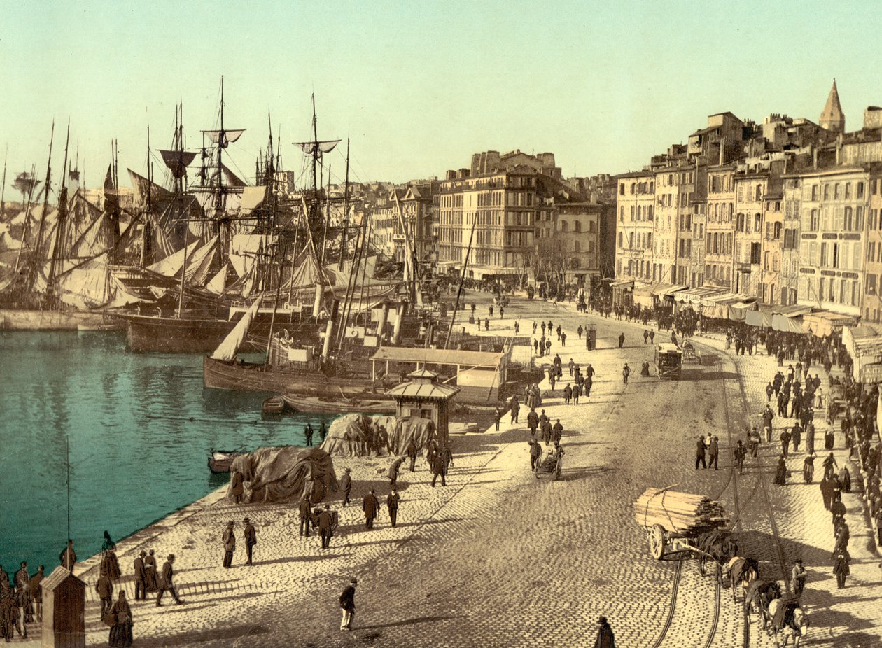 Puerto Viejo (Vieux-Port), Marsella, Francia, c.1890-1900 de Detroit Publishing Co.