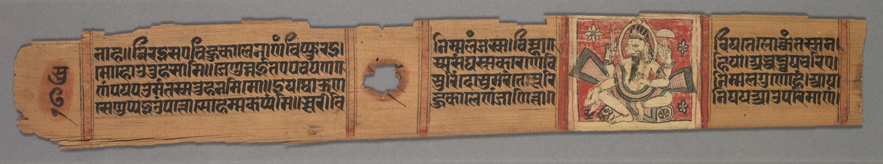 Hoja de un manuscrito jainista: La historia de Kalakacharya de Devachandra de Devachandra