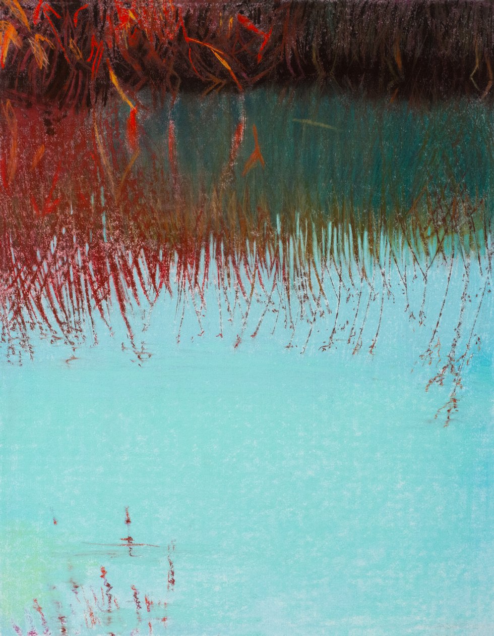 Sauce rojo 3b, 2021 (pastel sobre papel) de Diana Jahns