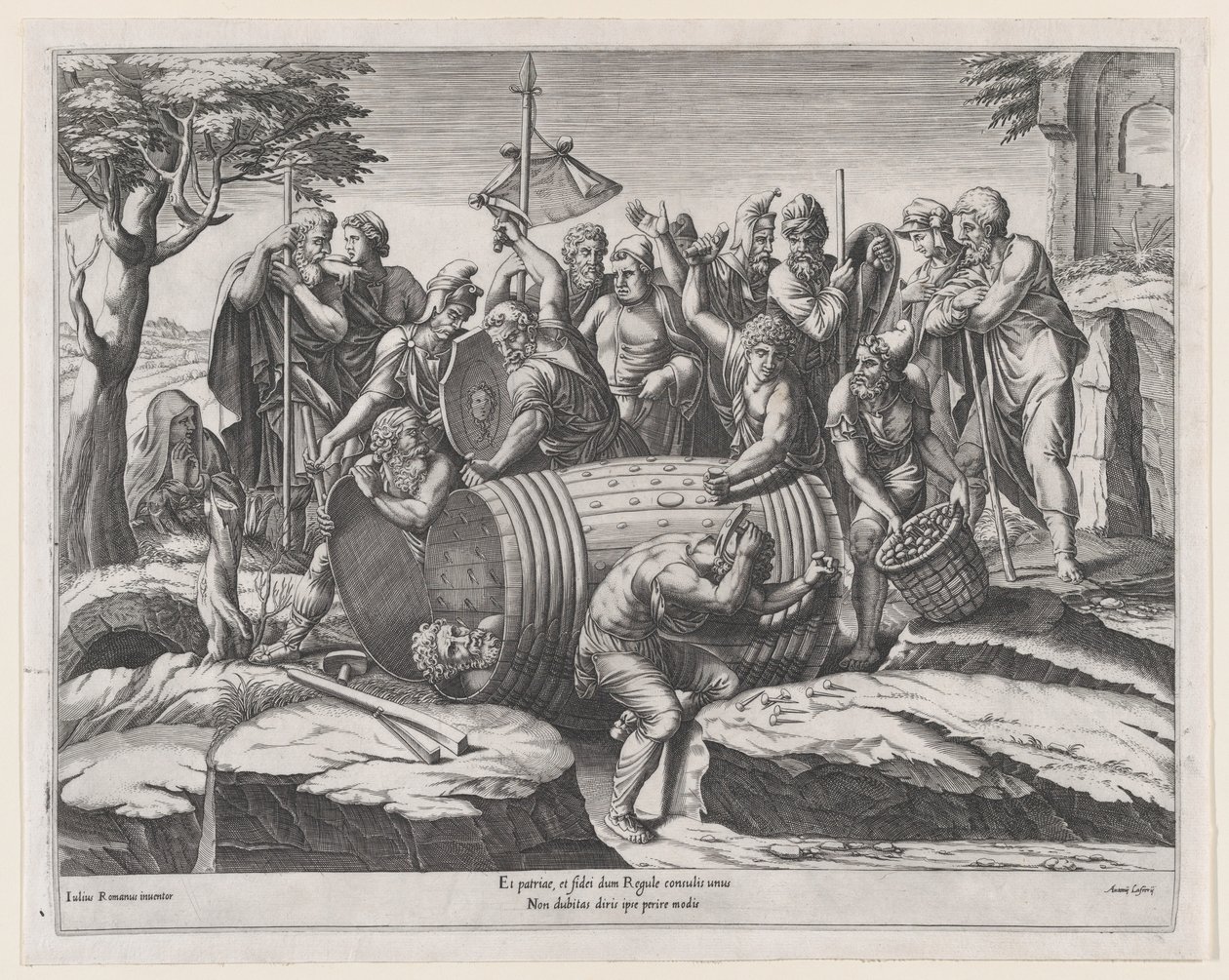 Speculum Romanae Magnificentiae: Marcus Atilius Regulus en un barril de Diana Mantuana