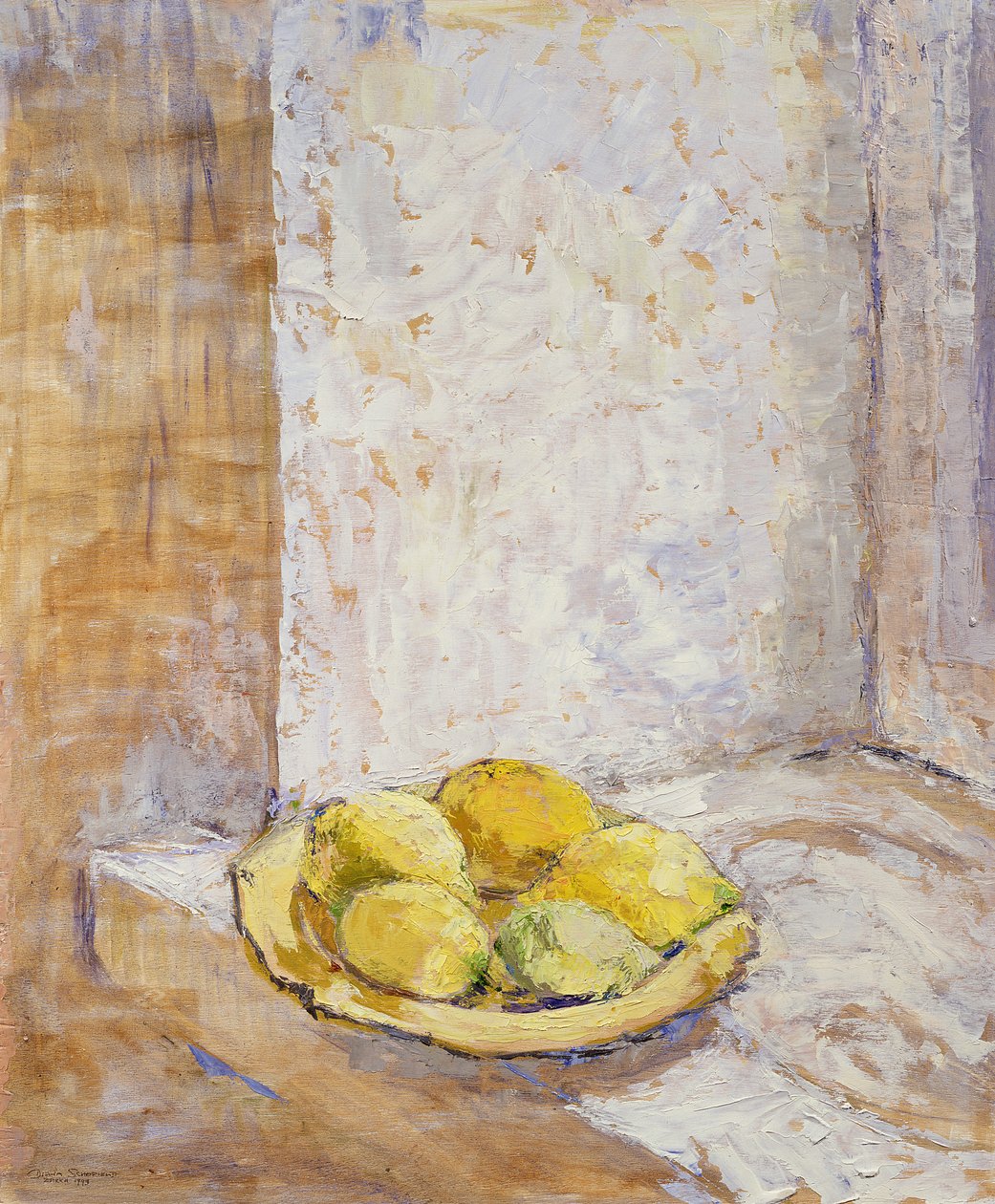 Limones en el alféizar de la ventana, 1993 de Diana Schofield