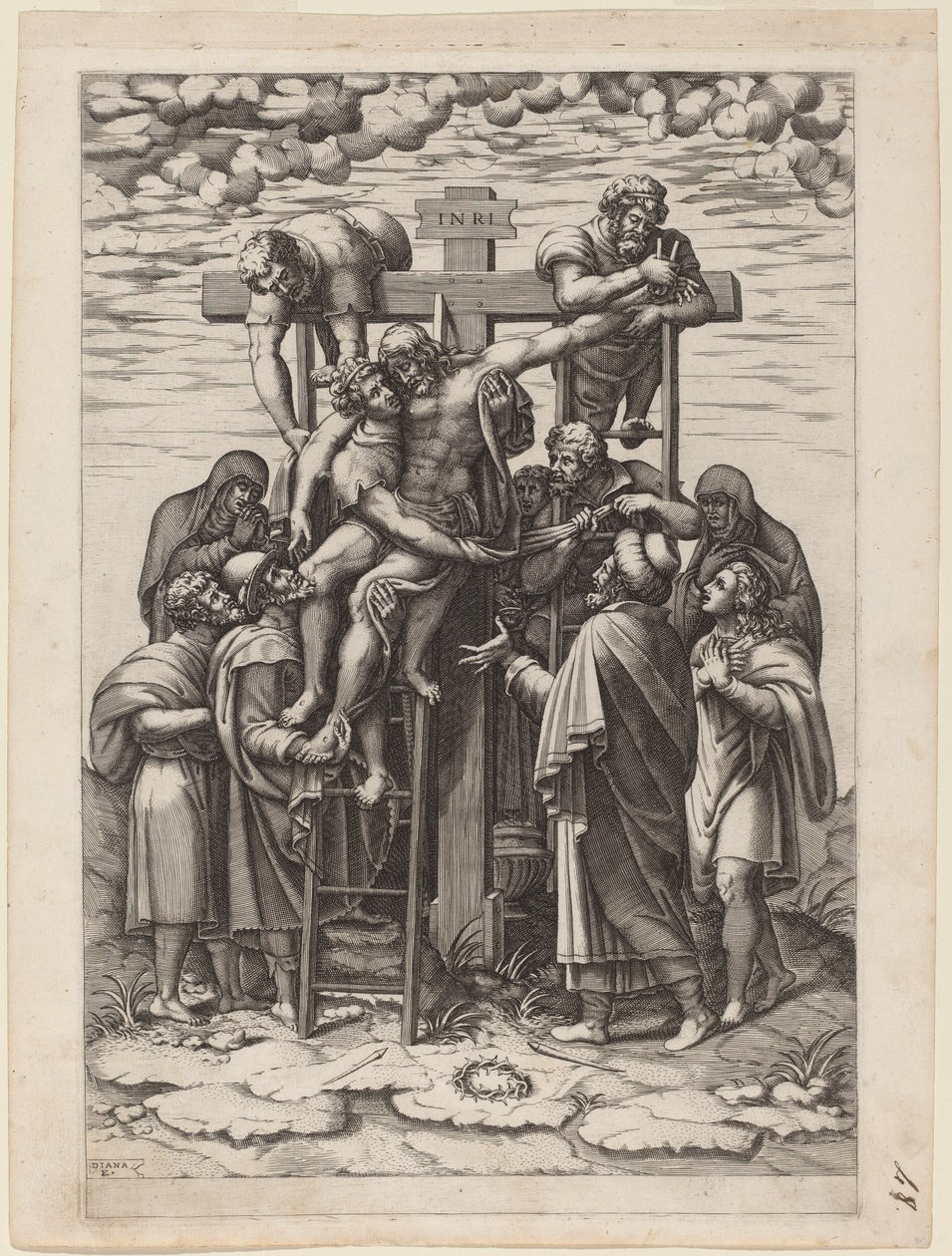 El descendimiento de la cruz de Diana Scultori