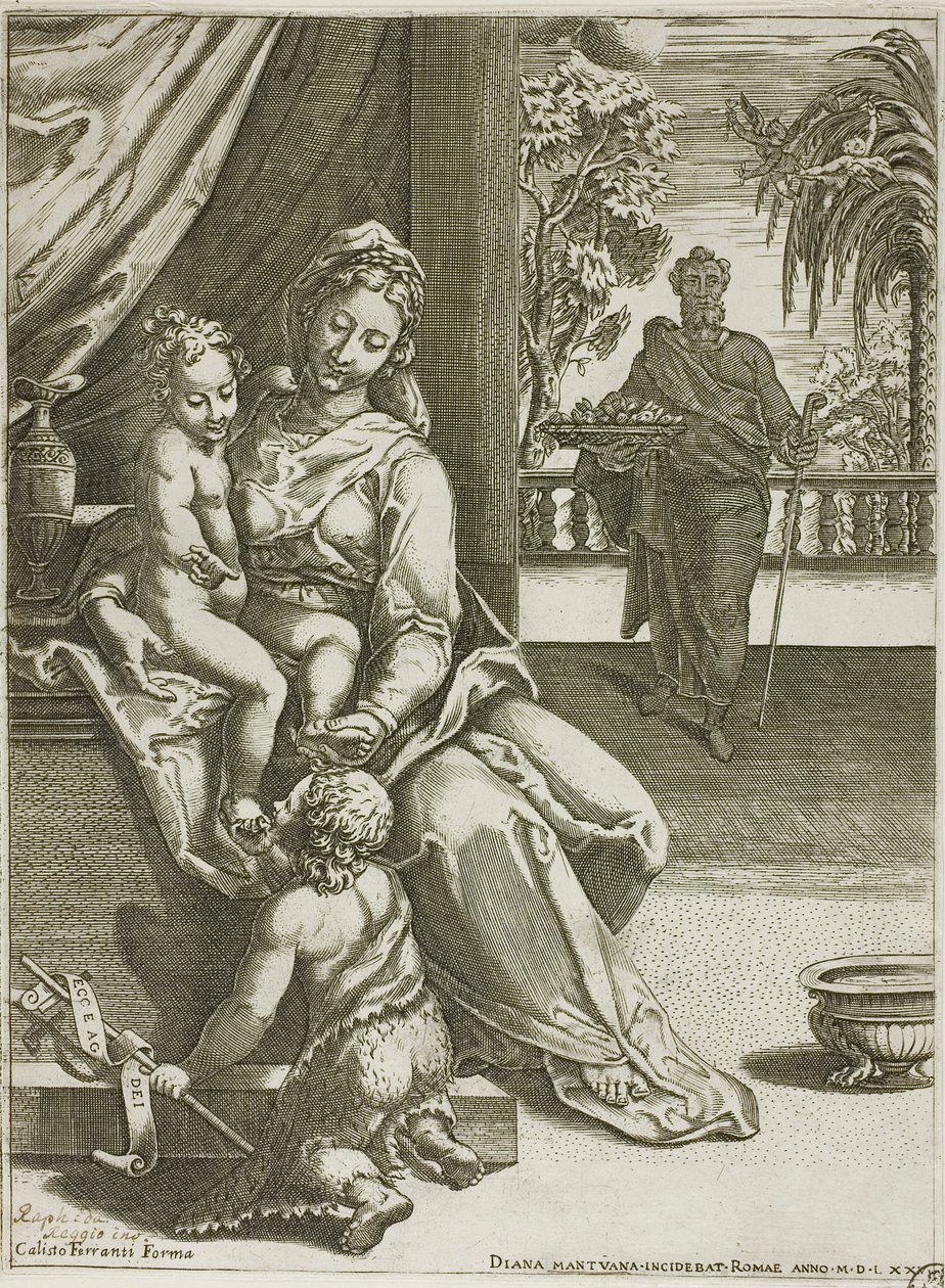 Virgen y Niño con San Juan de Diana Scultori
