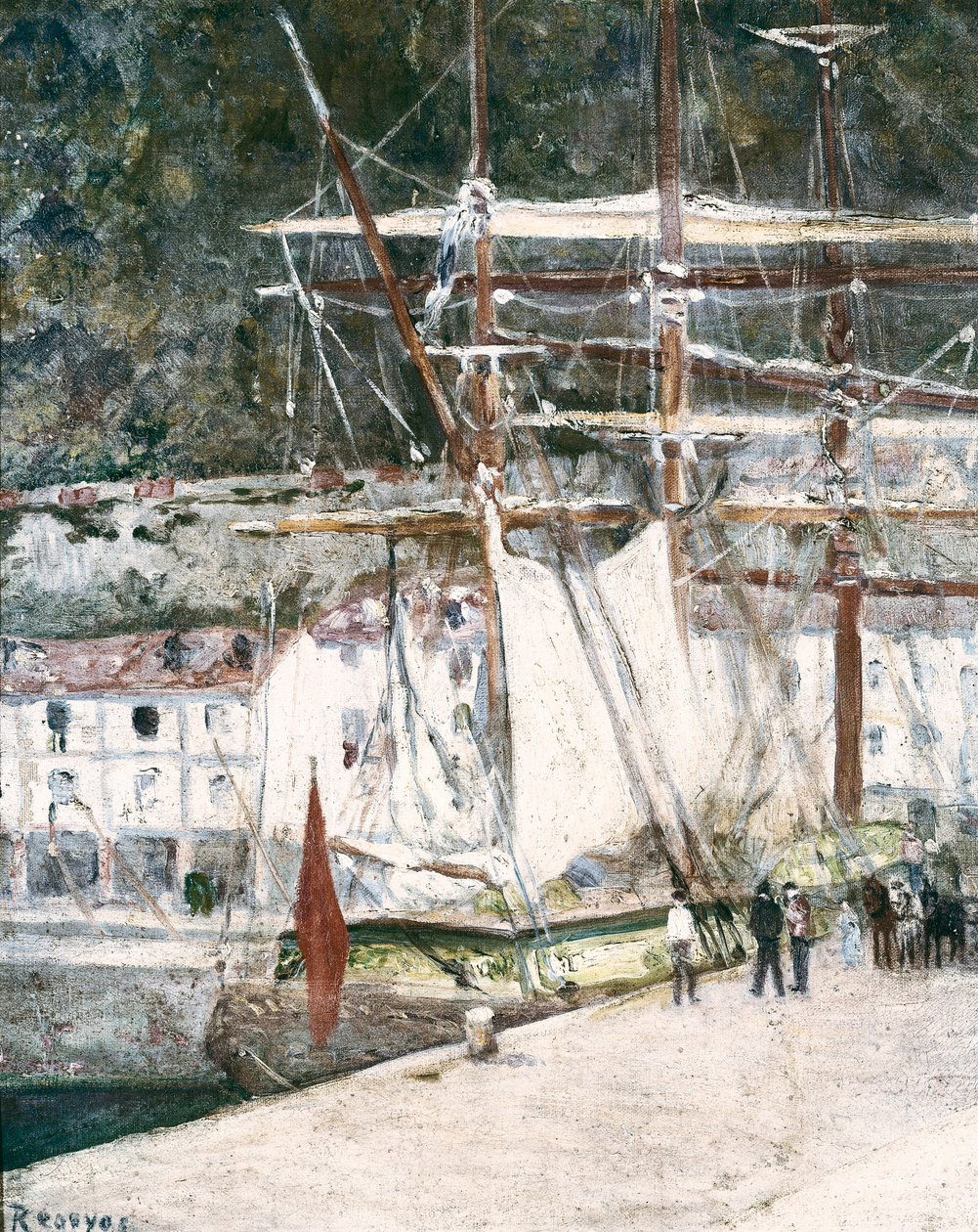 Vista del puerto de San Sebastián en España de Diario or Dario de Regoyos y Valdes
