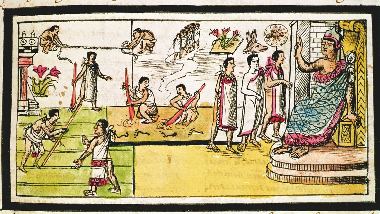 Fol.40r Construcción de Tenochtitlán, 1579 de Diego Duran