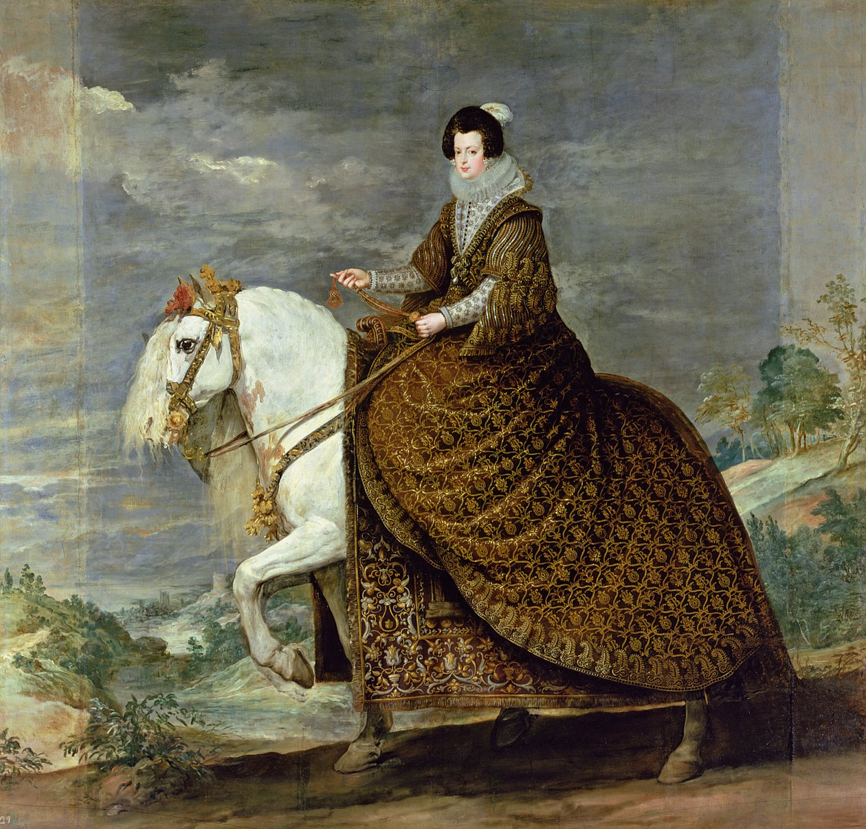 Retrato ecuestre de Isabel de Francia, esposa de Felipe IV de España de Diego Velázquez
