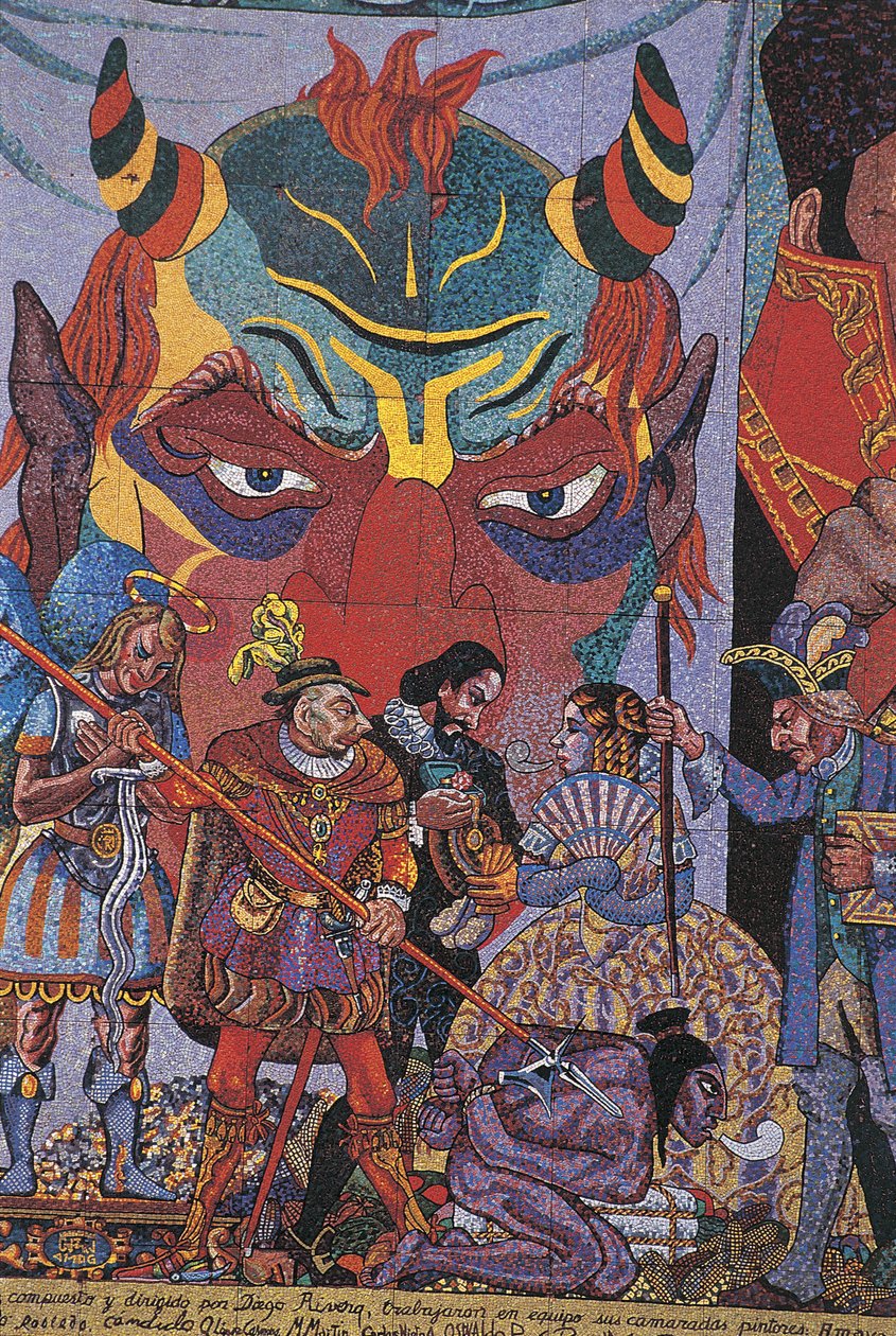 Primer plano de un cuadro, Teatro Insurgentes, Ciudad de México, México de Diego Rivera