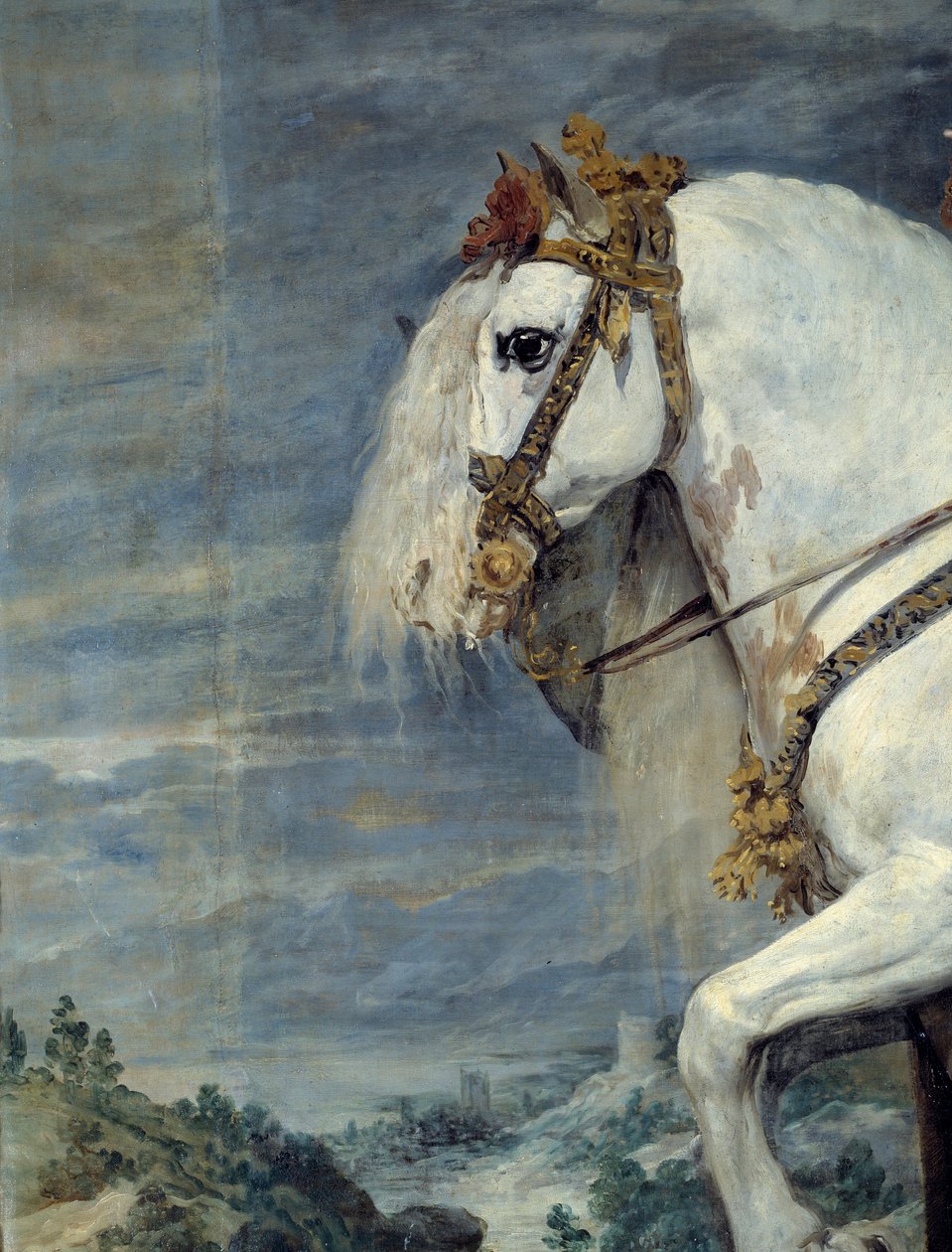 Retrato ecuestre de Isabel de Francia, esposa de Felipe IV de España en 1616 (detalle) de Diego Velázquez