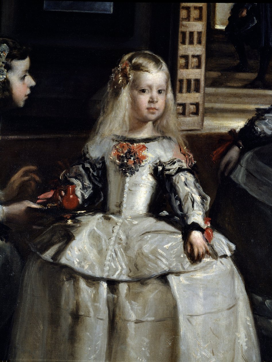 Las Meninas, Detalle : Margarita Teresa rodeada de criados y enanos de la corte de Diego Rodriguez de Silva y Velazquez