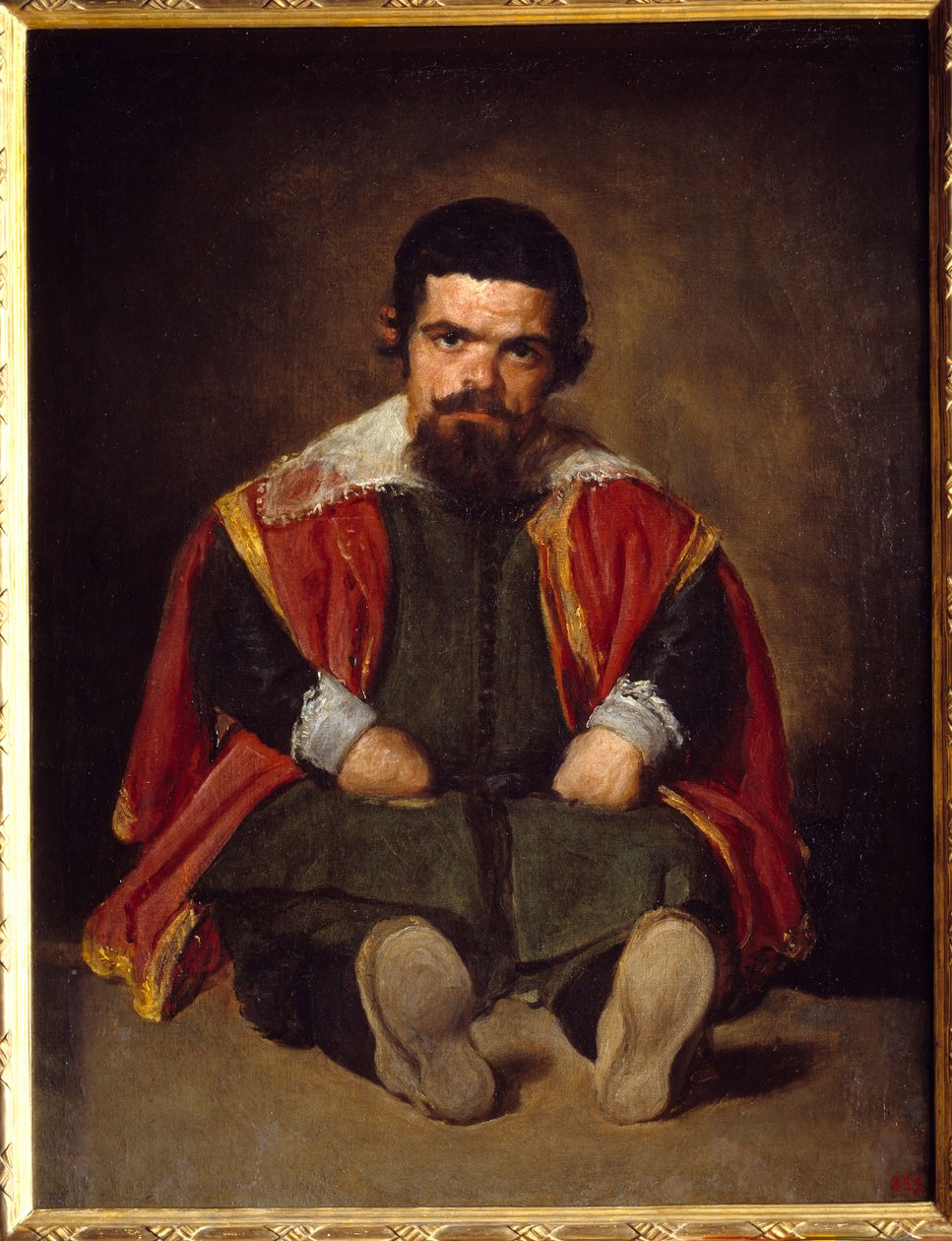 Retrato del bufón Sebastien De Morra, enano sentado en la corte. Pintura de Diego Velázquez (1599-1660) circa 1645, Museo del Prado, Madrid de Diego Velázquez
